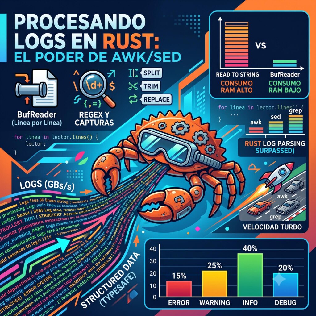 Procesar archivos de texto, tu awk/sed en Rust
