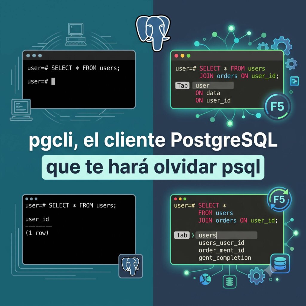 pgcli, el cliente PostgreSQL que te hará olvidar psql
