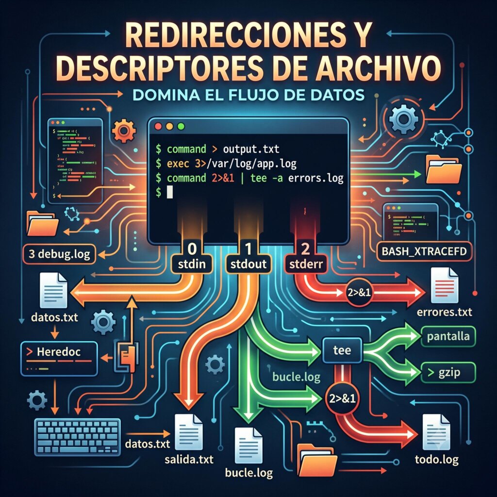 Redirecciones en Bash. Domina el Flujo de Datos