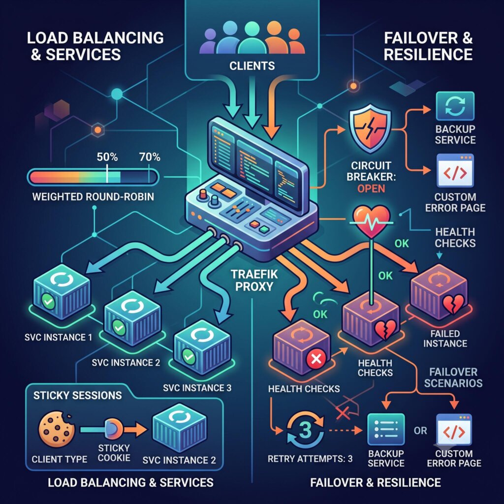 Servicios y balanceo en Traefik